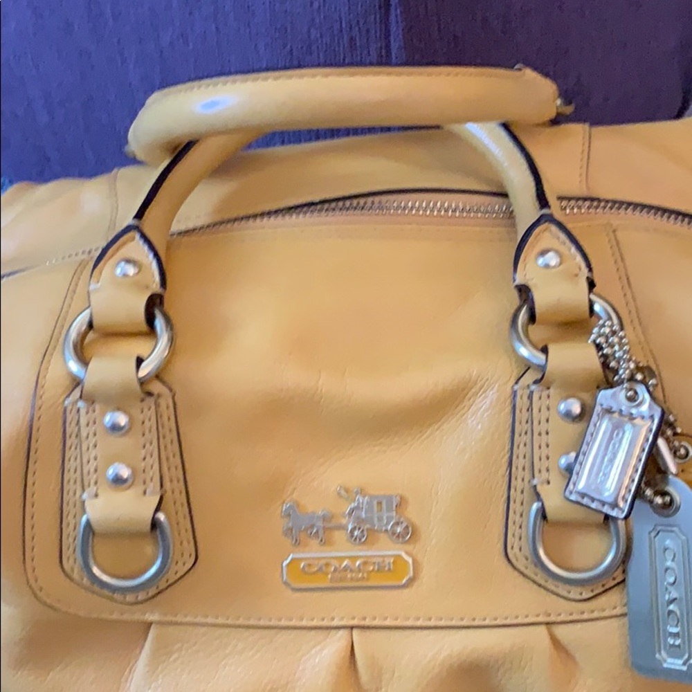 Authentic Coach Mustard Yellow Satchel/Crossbody - Picture 2 of 8
